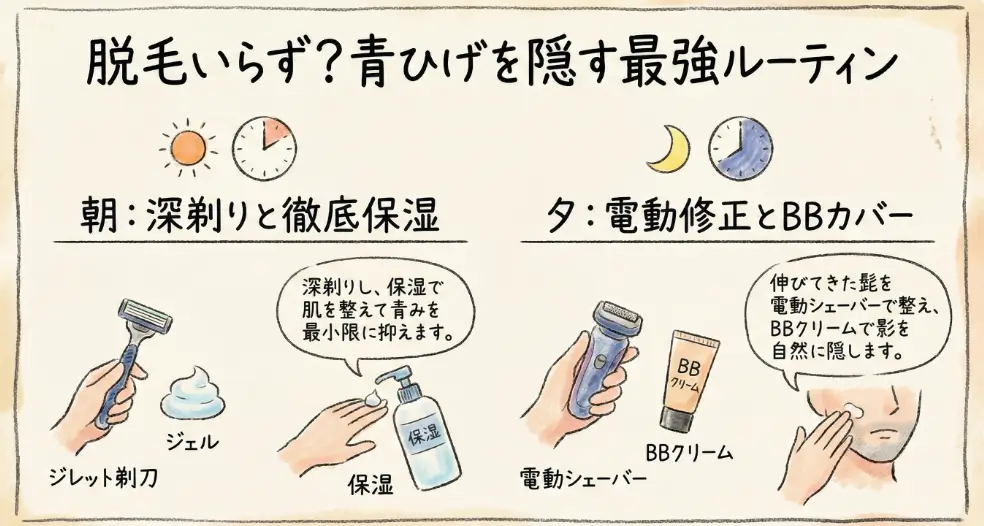 青ひげおやじ流・青ひげ隠し最強ルーティーン