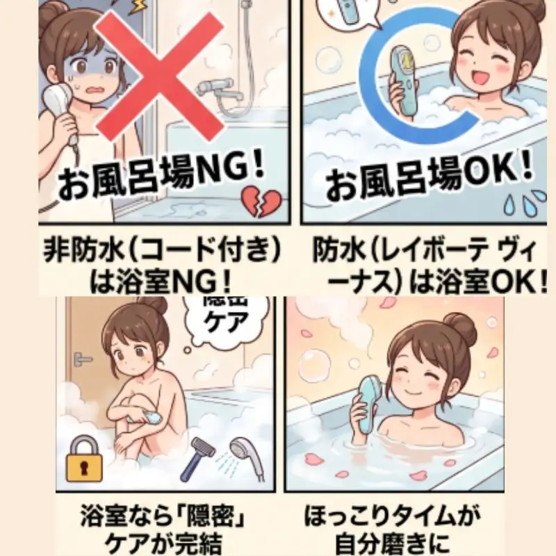 「防水」と「非防水」の決定的な違いのイラスト図解