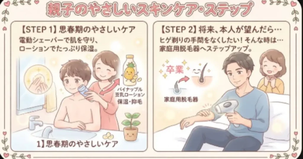 思春期や幼少期のムダ毛スキンケアと大人のムダ毛処理