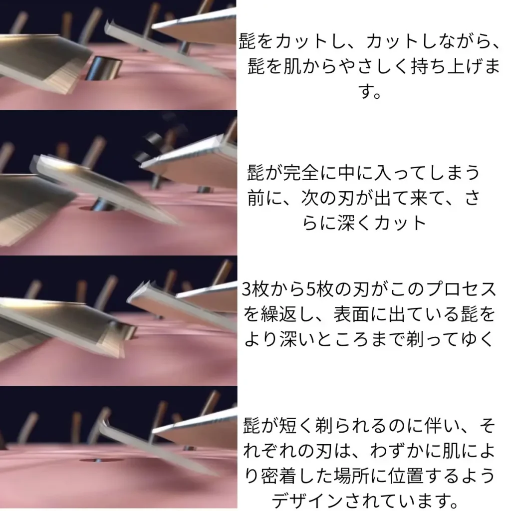 ヒステリシス(プログレッシブ・ジオメトリー)
五枚刃の深剃りの理論を写真解説